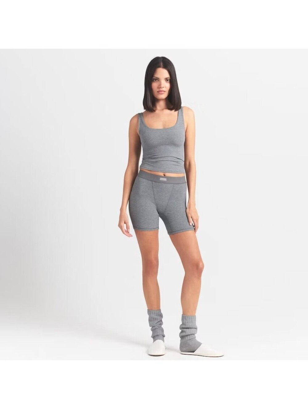 SKIMS NWT Soft Lounge Rib Tank Heather Grey Size XS